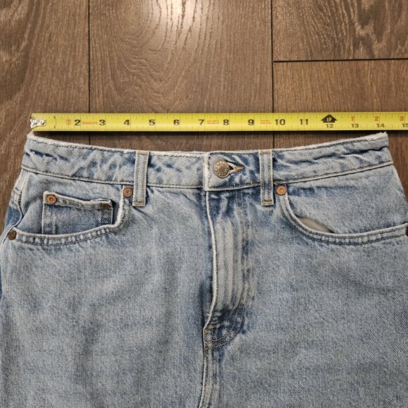 Mango MNG Women's Medium Wash Slit Denim Straight Maxi Skirt Timeless Size S - Picture 7 of 16